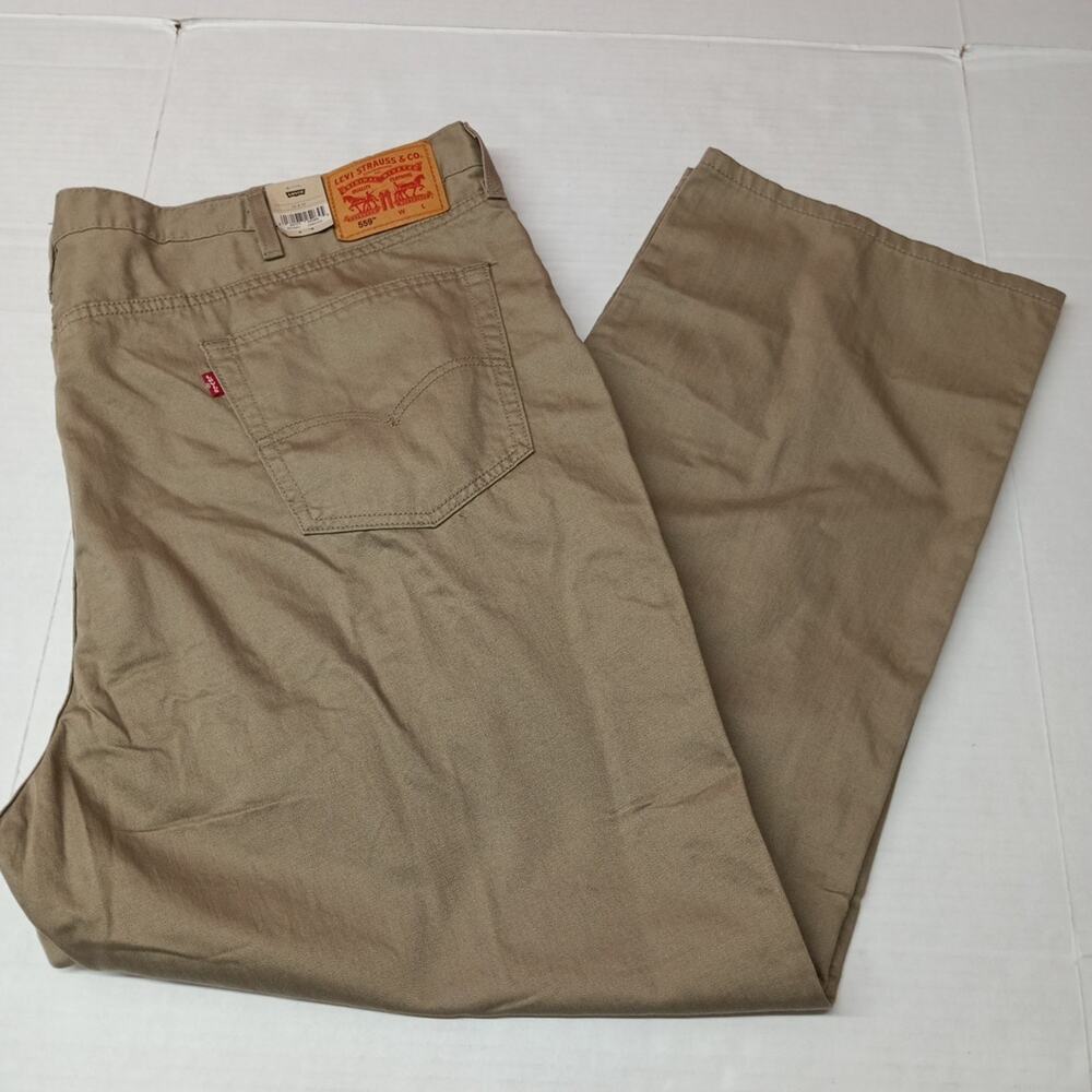 Levi's 559 Relaxed Straight Jeans Men's 52x32 Khaki Cotton